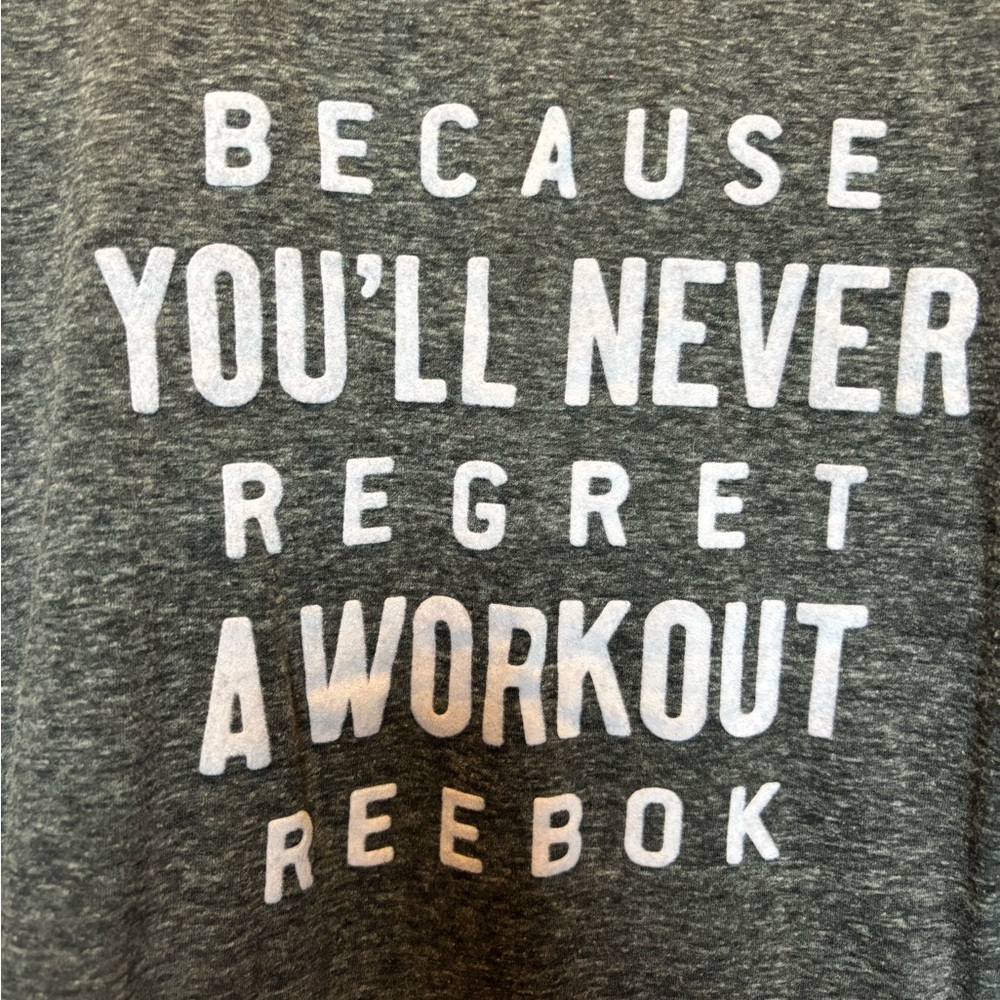 Reebok Charcoal Heather Long-sleeved Athletic Tee with Back Cutout